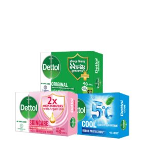 Dettol Soap Bathing Bar Family Pack (Cool, Skincare & Original) 75gm 3pcs