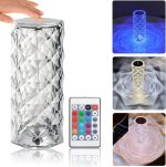 RGB Crystal Diamond Table Lamp with Remote USB Rechargeable