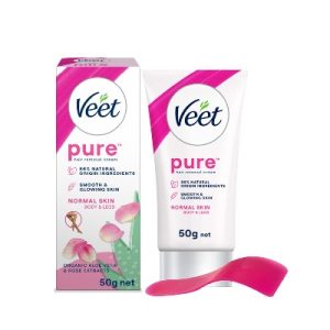 Veet Pure Hair Removal Cream With Organic Aelo Vera and Rose Extract 50gm